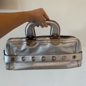 Gucci Silver Exterior and Blue-Green Patterned Interior